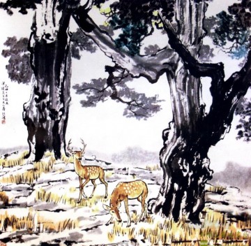 Tinta china antigua de ciervo Xu Beihong Pinturas al óleo